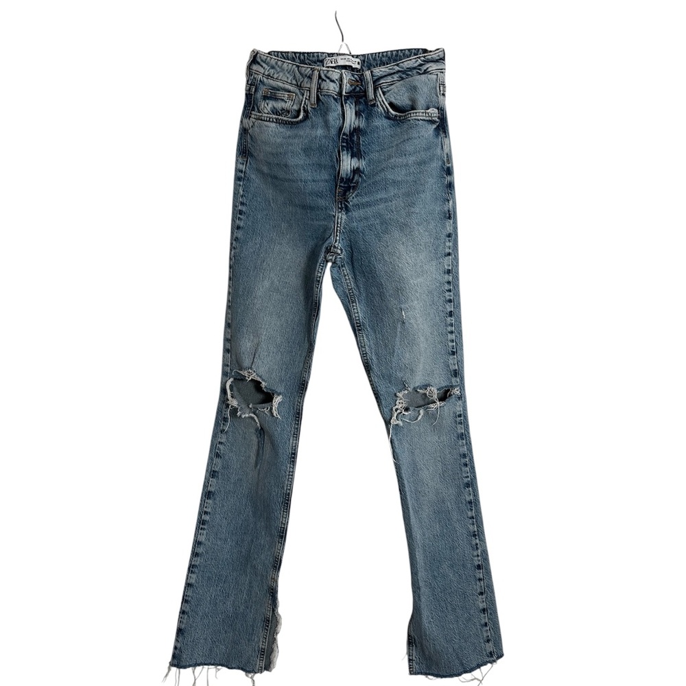 ZARA Distressed Slit Hem Jeans